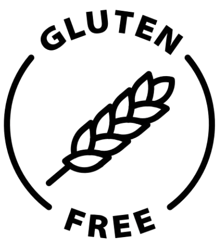 Gluten-free logo with a wheat stalk on a white background